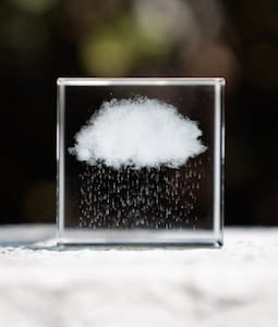 Crystal cloud rain cube, Wolke, sky, rain, cloud sculpture, paperweight, shelf sitter decor, crystal decoration, home decor, sky cute gift