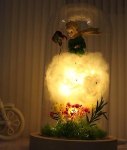 Little Prince Rose Lamp: Handmade Glass Cloud Night Light