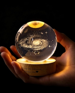 Personalized Solar System Night Light, Crystal Ball Lamp, Galaxy Globe, Astronomy Gift, Space Lover Gift, Bedroom Decor, Gift For Her