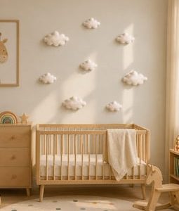 Felt Cloud Set: Nursery Wall Decor, Baby Mobile Decoration